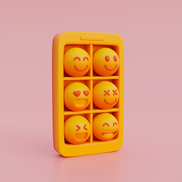 Free Photo 3d view of yellow emoji