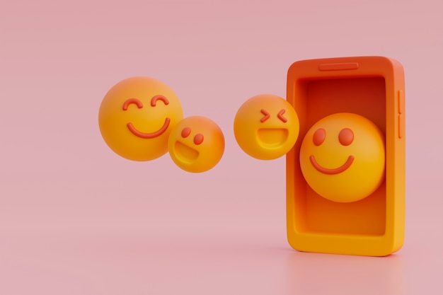 Free photo 3d view of yellow emoji