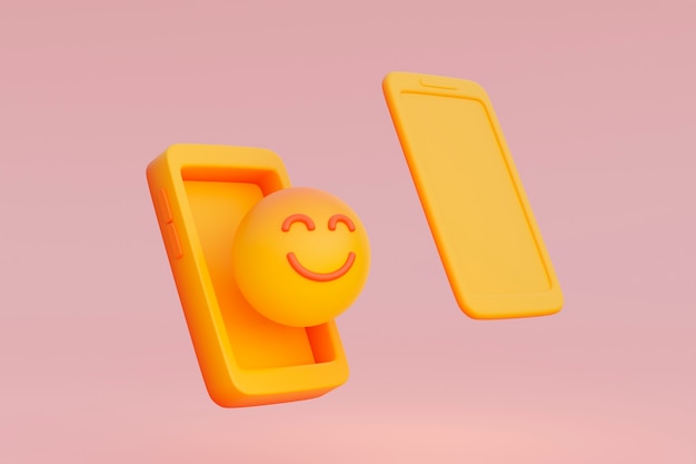 3d view of yellow emoji