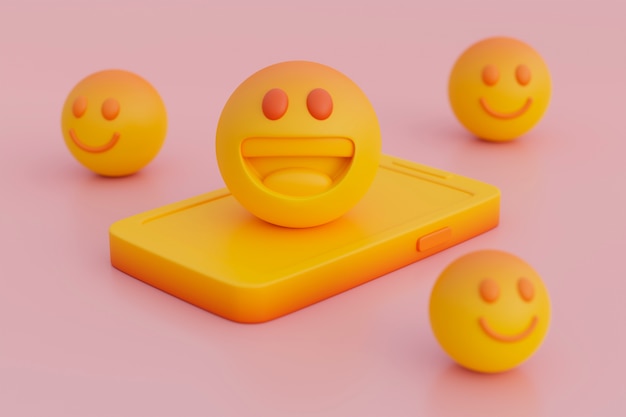 Free photo 3d view of yellow emoji