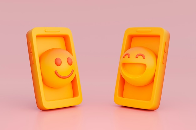 3d view of yellow emoji