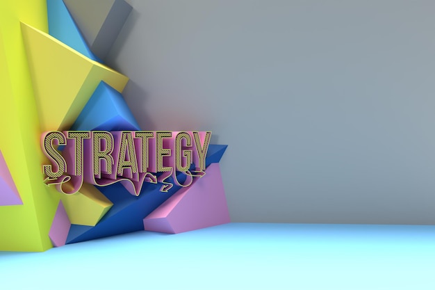 Free photo 3d we are strategy calligraphic with space of your text. 3d rendring illustration design.