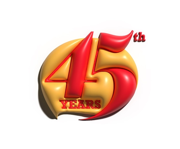 Free Photo 45th years anniversary celebration 3d render.