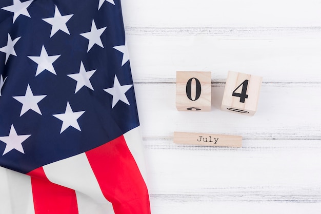 Free Photo 4th of july on wooden calendar