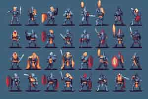 Free photo 8-bits characters gaming assets