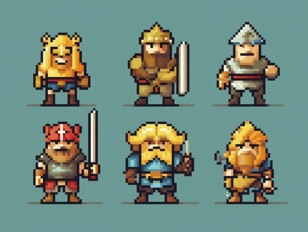 8-bits characters gaming assets