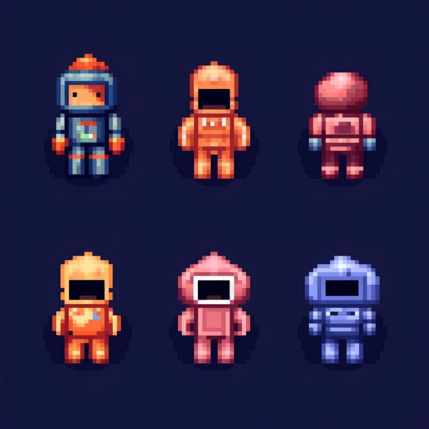 8-bits characters gaming assets