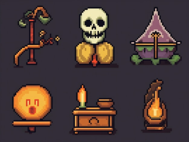 8-bits items gaming assets