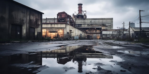 Free photo abandoned factory in the background industrial decay