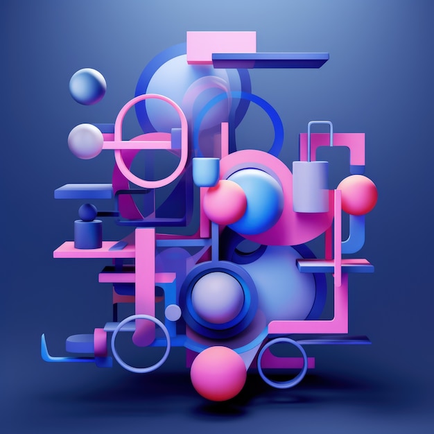 Free Photo abstract 3d creation made from geometric shapes