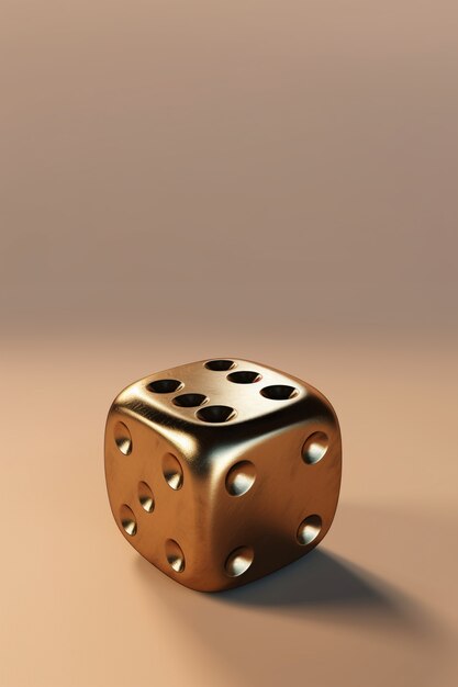 Abstract 3d dice with metal texture