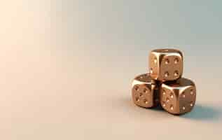 Free photo abstract 3d dice with metal texture