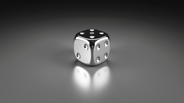 Free photo abstract 3d dice with metal texture