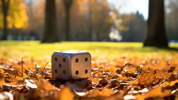 Abstract 3d dice with nature landscape