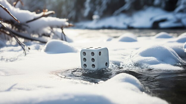 Abstract 3d dice with nature landscape