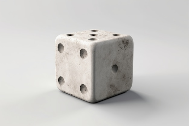 Free photo abstract 3d dice with stone texture