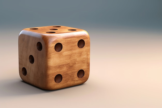 Abstract 3d dice with wood texture