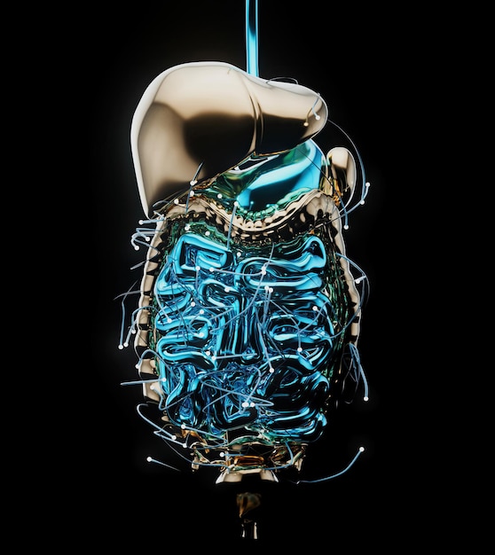 Free Photo abstract 3d view of the gut physiology