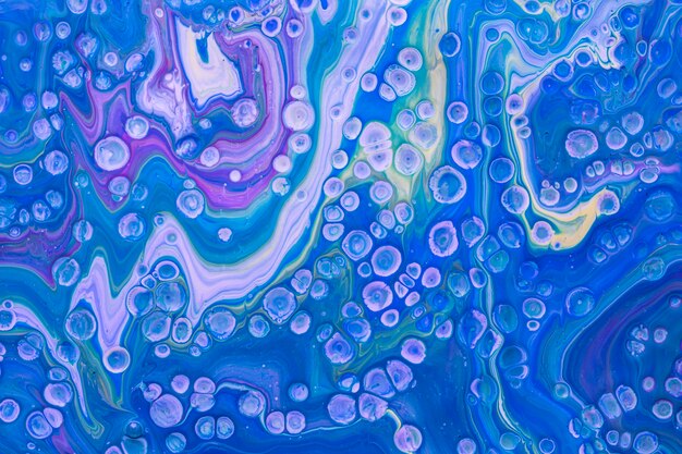 Abstract acrylic effect of blue bubbles