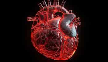 Free photo abstract anatomy symbol heart artery vein fiber generated by ai