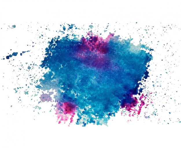 Abstract art of colorful bright ink and watercolor textures on white paper background. 