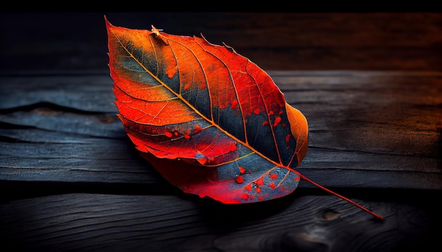 Abstract autumn beauty in multi colored leaf vein pattern generated by AI