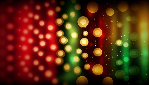 Abstract backdrop illuminated by glowing multi colored circle lights generated by AI