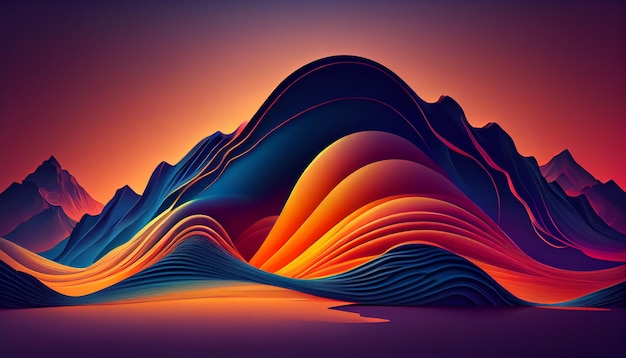 Abstract backdrop with curved wave pattern design generated by AI