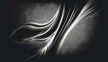 Free photo abstract black background with white soft lines generative ai