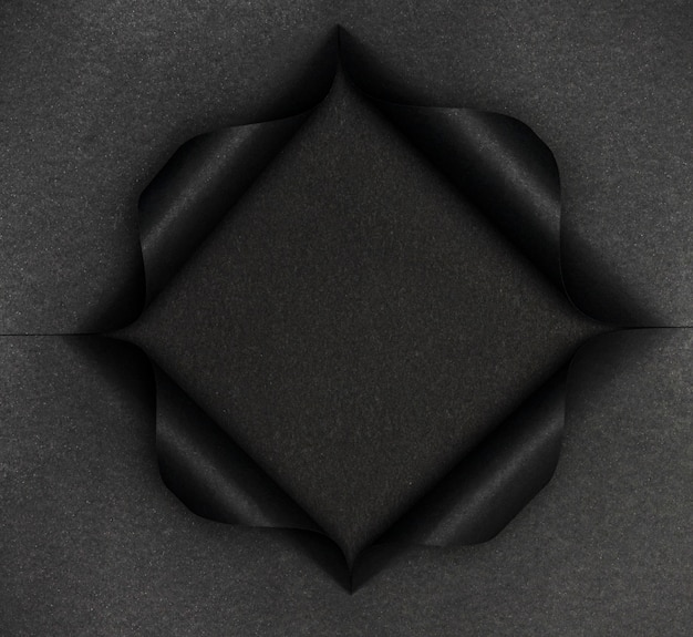 Free Photo abstract black shape on torn black paper