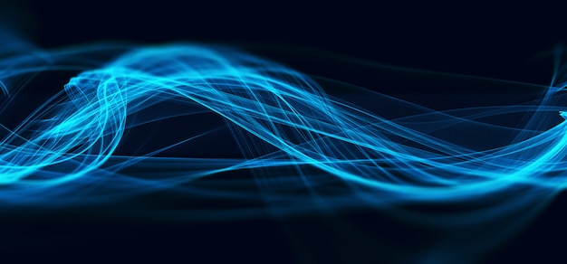 Free photo abstract blue fractal wave technology background