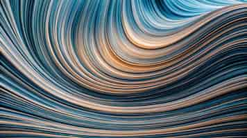 Free photo abstract blue and gold swirled lines background