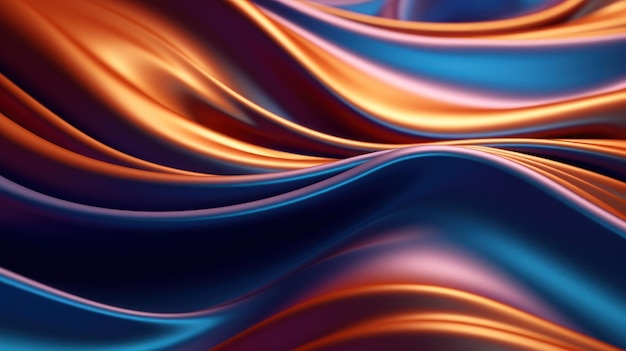 Free photo abstract blue and orange background with smooth lines