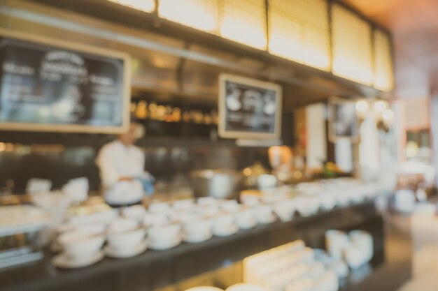 Abstract blur defocus coffee shop cafe and restaurant interior