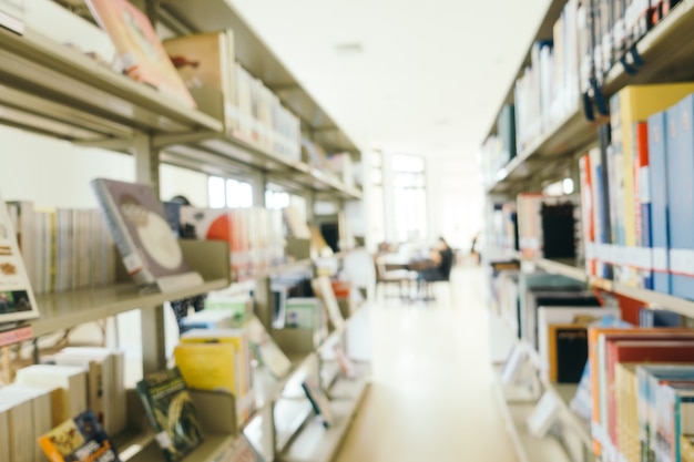 Free Photo abstract blur and defocused bookshelf in library