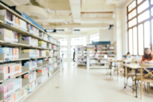 Free Photo abstract blur and defocused bookshelf in library