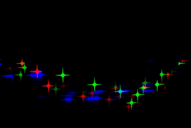 Abstract bokeh background with star shaped lights