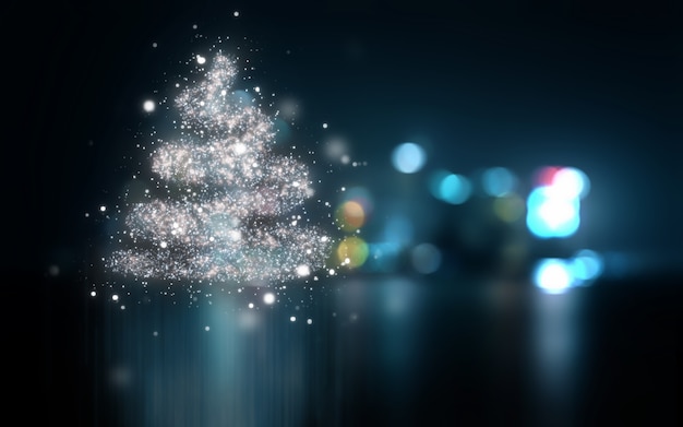 Free Photo abstract christmas background with bokeh lights