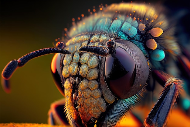 Free photo abstract colorful bee macro photography 4