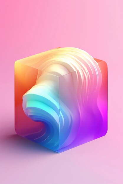 Free Photo abstract colorful cube shape sculpture