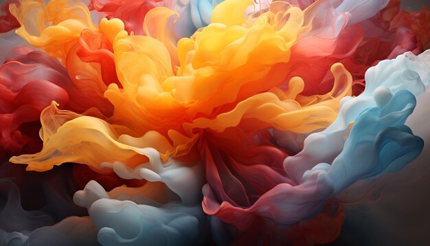 Abstract colors flowing in vibrant waves creating a futuristic backdrop generated by artificial intelligence