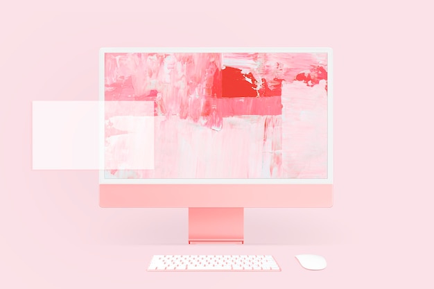 Free photo abstract computer screen with pink screensaver