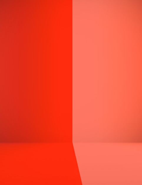 Free photo abstract contrast red and orange room backdrop christmas and valentine layout design.