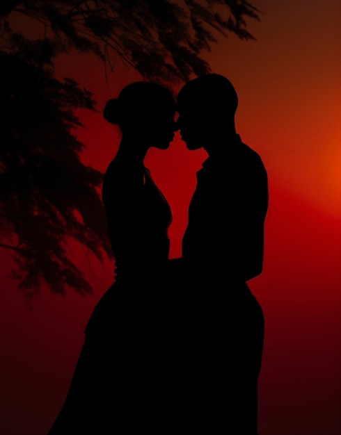 Free Photo abstract couple portrait with light effects