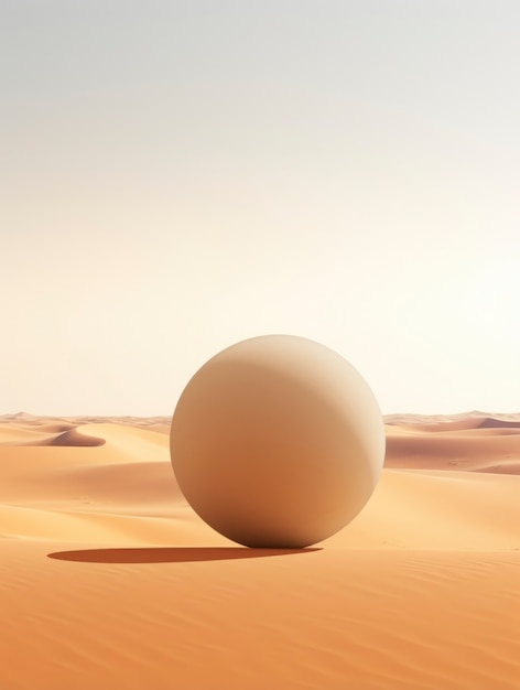 Abstract creative 3d sphere with desert landscape