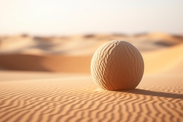 Abstract creative 3d sphere with desert landscape