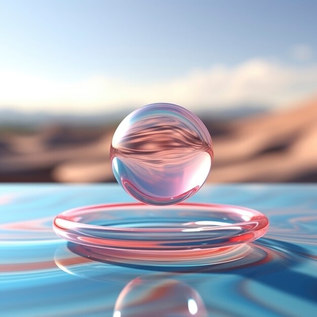 Abstract creative 3d sphere with liquid effect