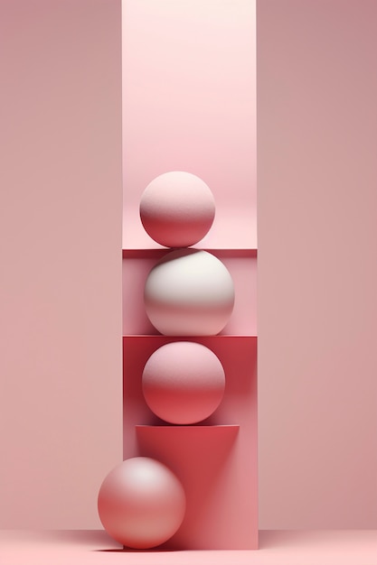 Free Photo abstract cube and sphere shapes sculpture