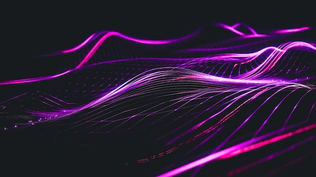 Free Photo abstract dark background with purple lines generative ai