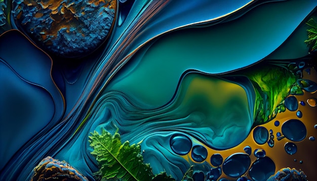 Abstract design nature wave of vibrant colors generative AI